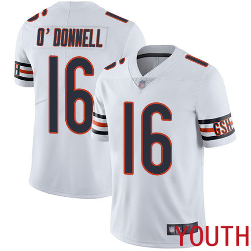 Chicago Bears Limited White Youth Pat O Donnell Road Jersey NFL Football #16 Vapor Untouchable->nfl t-shirts->Sports Accessory